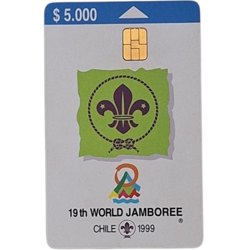 Tarjeta telefónica 19th WORLD JAMBOREE Chile 1999