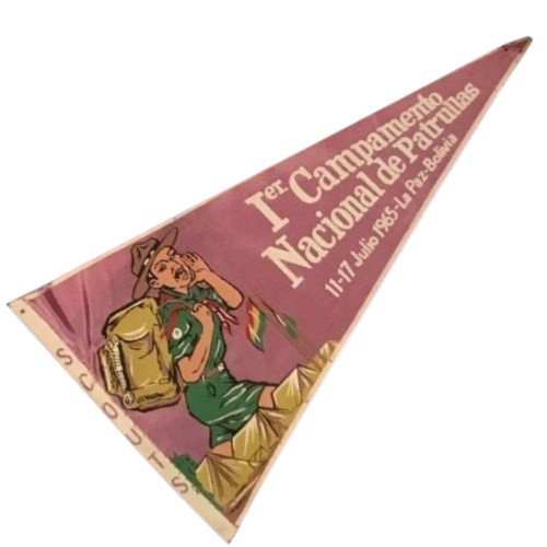 Banderín scout CAMPAMENTO NACIONAL PATRULLAS 1965 Bolivia
