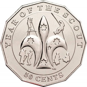 Moneda scout con tarjeta y cápsula CENTENARIO Scout Australia 2008 - Imagen 4
