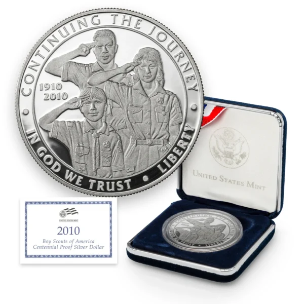Moneda scout plata .900 Estados Unidos 2010 en estuche