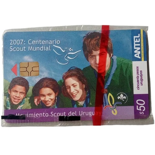 Tarjeta telefónica CENTENARIO SCOUT Mundial Uruguay 2007 (blister)