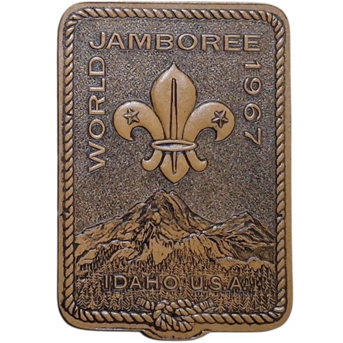 Insignia scout gigante en cuero JAMBOREE IDAHO 1967