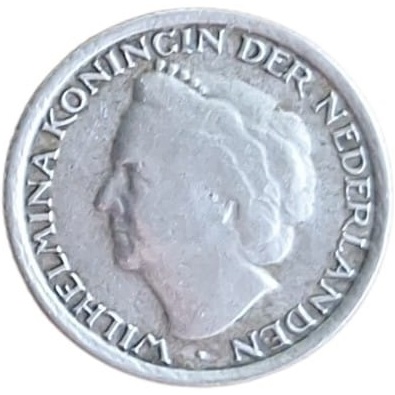 Moneda de plata 1/10 florines Curazao 1948