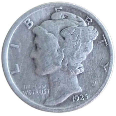 Moneda de plata 10 centavos / 1 dime 1925 Estados Unidos