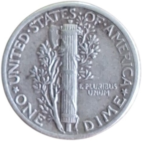 Moneda de plata 10 centavos / 1 dime 1943 Estados Unidos - Imagen 2