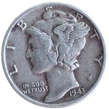 Moneda de plata 10 centavos / 1 dime 1943 Estados Unidos