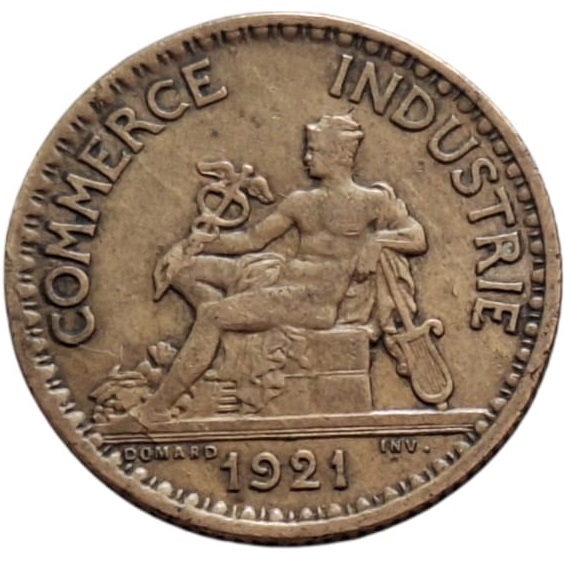Moneda 1 franco Cámara de Comercio Francia 1921