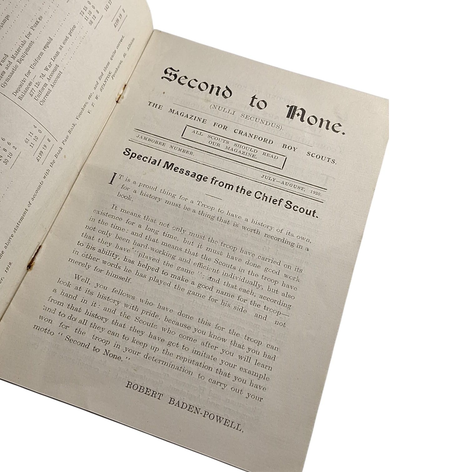 Revista scout SECOND TO NONE - History 1st Cranford Troop 1920 - Imagen 2