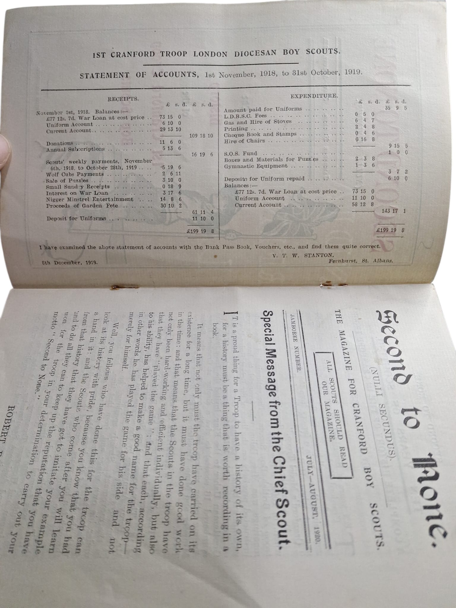 Revista scout SECOND TO NONE - History 1st Cranford Troop 1920 - Imagen 3
