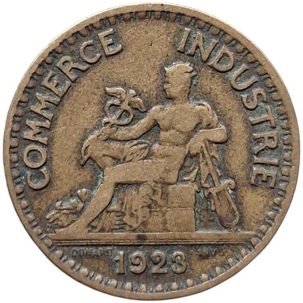 Moneda 2 francos Cámara de Comercio Francia 1923