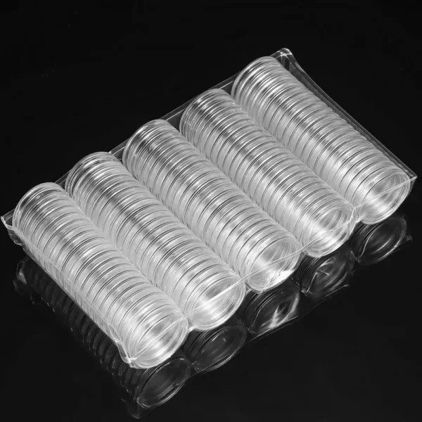 Set x 100 cápsulas de acrílico 25 mm para monedas